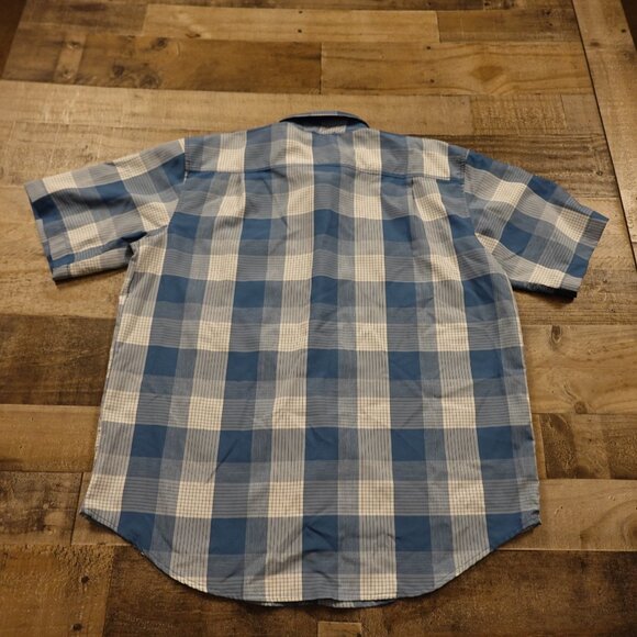 Orvis Short Sleeve‎ Woven Tech Shirt men's extra large captain blue check plaid - Picture 7 of 10